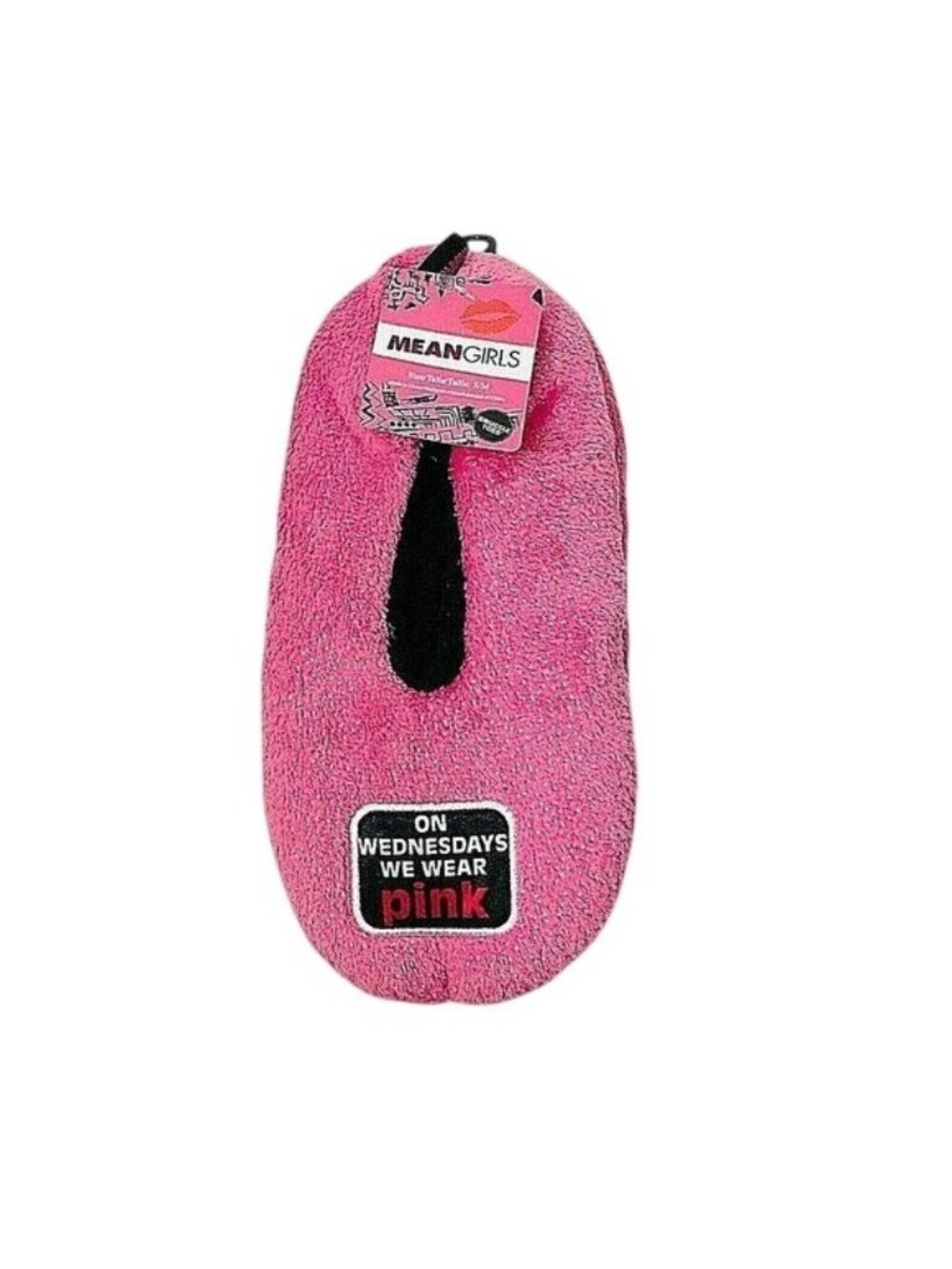 Mean Girls "On Wednesday We Wear Pink" Plush Slippers S/M